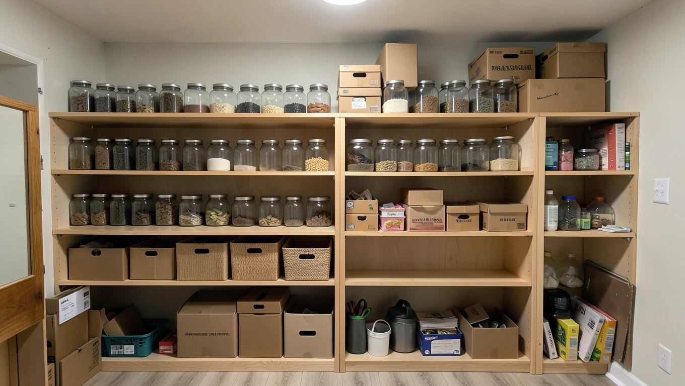 Pomysł na półki w piwnicy