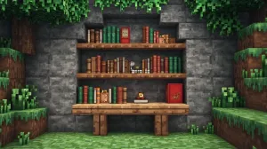 jak zrobić półkę z książkami w minecraft