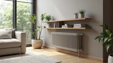 zabudowa kaloryfera z półkami