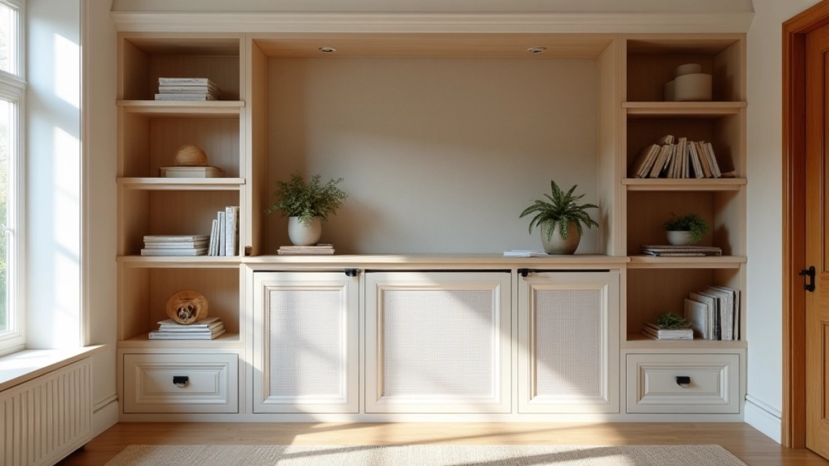 Zabudowa grzejnika z półkami